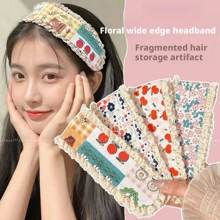 Băng đô dán hoa Hàn Quốc dành cho nữ Magic Paste Velcro Hairband