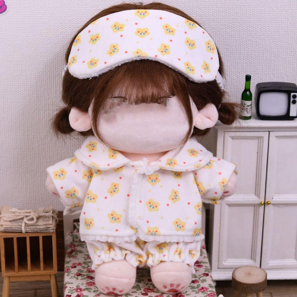 Quần áo búp bê FLAZEA, Quần short áo sơ mi 20cm Miếng dán Bộ đồ ngủ búp bê, Trang phục thay thế đồ chơi Đạo cụ ảnh Phụ kiện búp bê Bộ quần áo Mini Búp bê nhồi bông