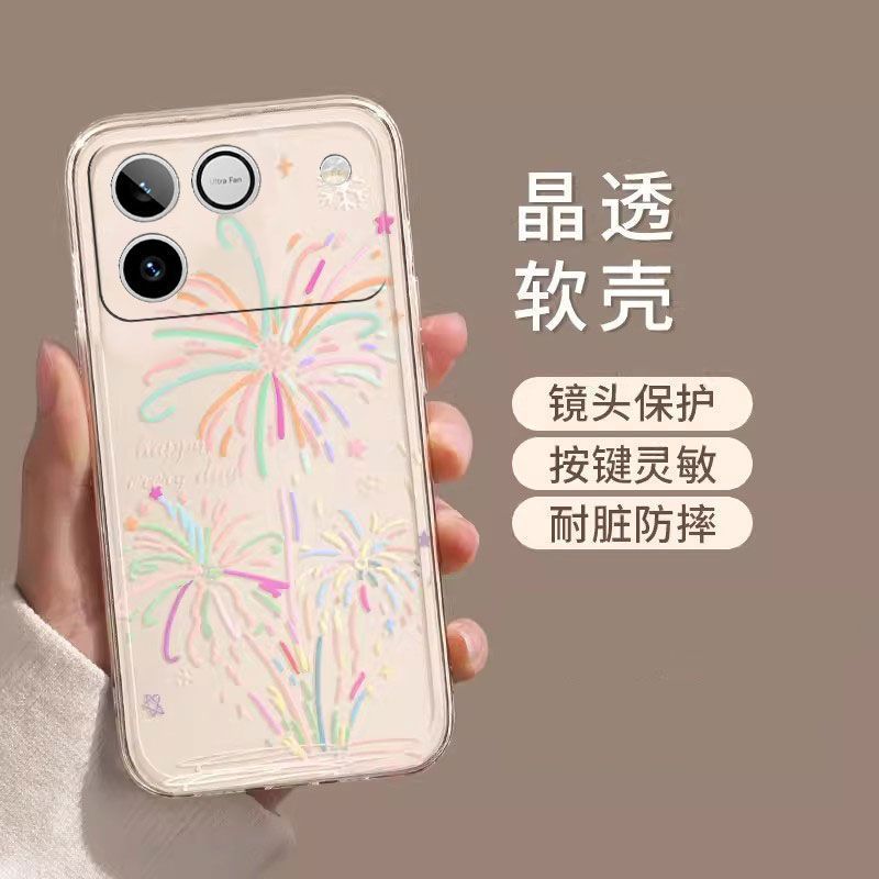 CHO HONOR WIN RT Ốp Điện Thoại Bao Gồm Tất Cả Màu Hồng Cô Gái Trái Tim Silicon Mềm Cao Cấp Pháo Hoa Nhỏ Tươi
