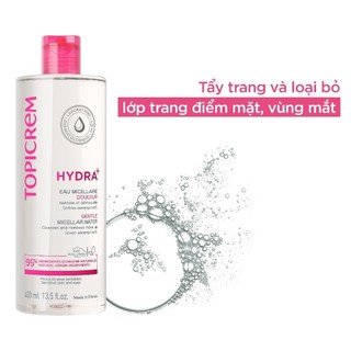 Nước tẩy trang dịu nhẹ TOPICREM HYDRA+ GENTLE MICELLAR 400ML