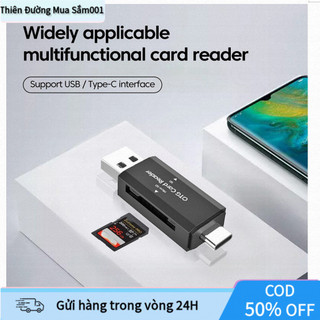 【COD】Bộ chuyển đổi OTG tích hợp đầu đọc thẻ SD/TF - Cổng Type-C linh hoạt, thiết kế dành cho phụ kiện máy tính PC.
