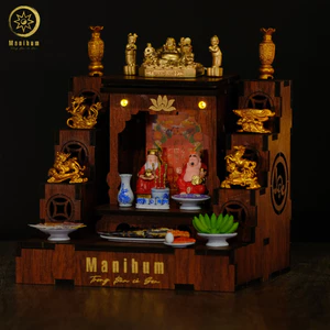 Set 2-5 COMBO 5 - BÀN THỜ SONG LONG CHẦU NGUYỆT + PHỤ KIỆN