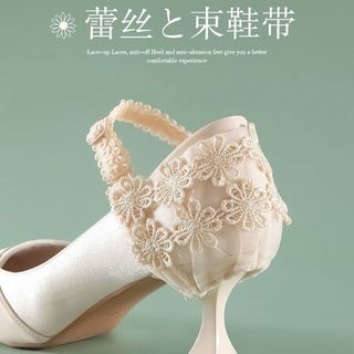 Gót Che Ren Giày Cao Gót Chống Rơi Gót Dụng Cụ Tiện Dụng Mùa Hè Đen Trắng Cố Định Ren-Up Có Thể Điều Chỉnh
