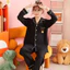 Hàng sẵn có Mùa Thu Hố Dải Bộ Đồ Ngủ Nữ Ve Áo Cardigan Quần Dài Tay Bộ Đồ Ngủ Nữ Gấu Ngọt Ngào Homewear Suit