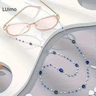 LUImo Sản Xuất Bằng Tay Kính Dây Xích Cho Ánh Sáng Mùa Hè Ngọc Trai Sang Trọng Pha Lê Xanh Hải Quân Dây Treo Thời Trang Chống Mất Mắt SBS