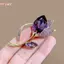Vintage Thổ Cẩm Hoa Tulip Tím Pha Lê - Quần Áo Thanh Lịch Cho Nữ, Phù Hợp Dự Tiệc và Làm Quà Tặng