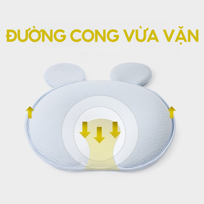 【SKISOPGO】Gối Cao Su Non Cho Bé,từ 0 - 12 tháng tuổi,Thoáng Khí,Dễ Vệ Sinh,Gối Nằm Bé Sơ Sinh