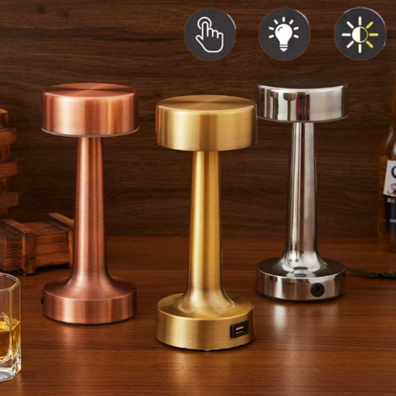 Đèn Led Để Bàn Mini Ánh Sáng Vàng,Hình Dạng Tạ,Có Thể điều Chỉnh Ba Màu,Hoàn Hảo Cho Phòng Ngủ,Quán Cafe & Trang Trí