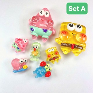 Charm gắn dép: Set charm 8 món bọt biển dễ thương - SpongeBob – Patrick – các nhân vật Bikini Bottom