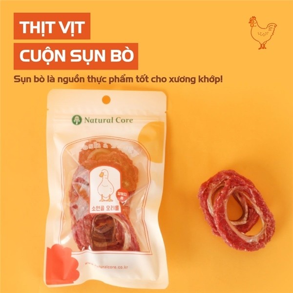 Thịt vịt cuộn sụn bò Natural Core 70g