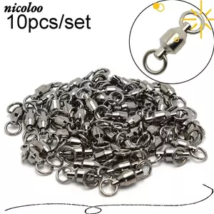NICOLOO 10 CÁI Câu Cá Cán Xoay Đầu Nối Thép Không Gỉ Cường Lực Cao Cấp Mang Thùng