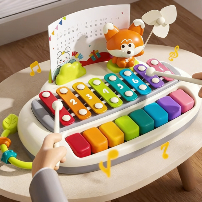 Đàn đồ Chơi Kết Hợp Gõ Phím Piano,Chống Va đập Và Chống Trầy Xước,Đi Kèm Với Gậy Gõ,Đồ Chơi Giáo Dục Cho Trẻ Em