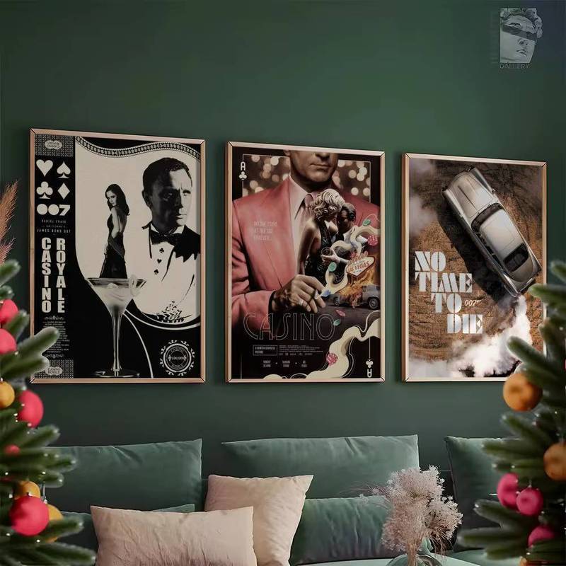 James Bond 007 Phim Cổ Điển HD Canvas Nghệ Thuật Poster Không Khung Trang Trí Tường Cho Gia Đình Phòng Khách Phòng Ngủ