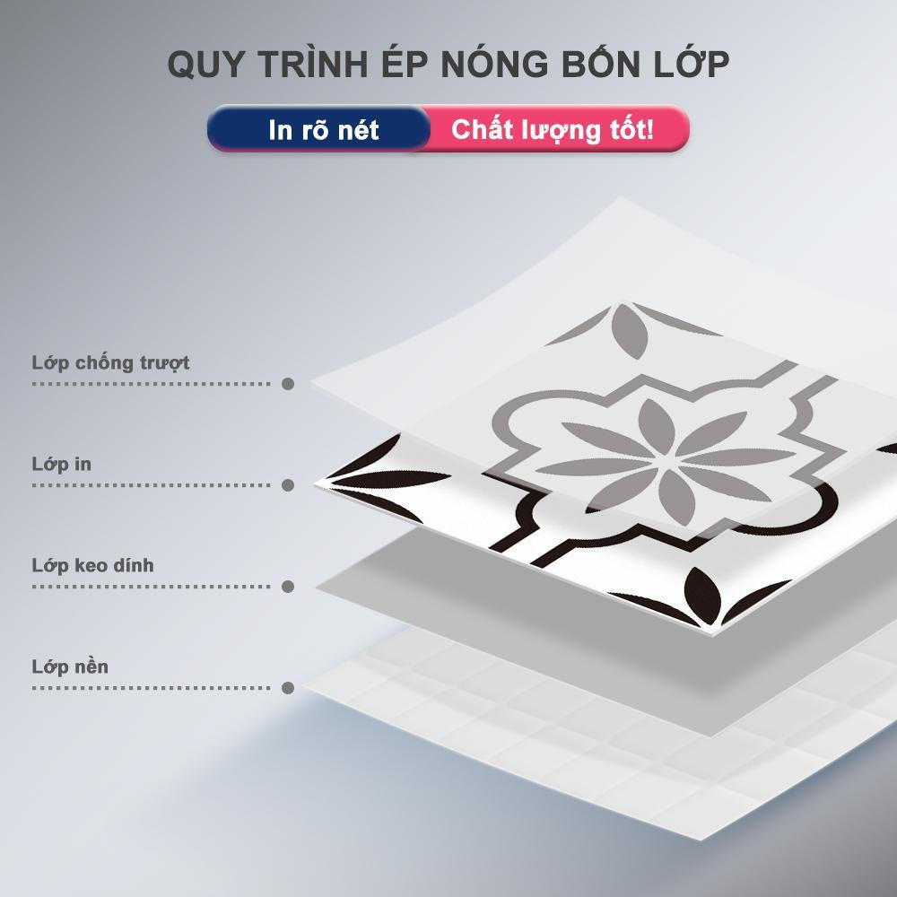 MORCART Miếng dán sàn họa tiết hoa tự dính, 20cmx20cm/1 tấm , Dễ dàng loại bỏ DIY, Chống thấm nước, cho phòng tắm, nhà bếp, phòng ngủ và phòng ăn, Phong cách Bắc Âu