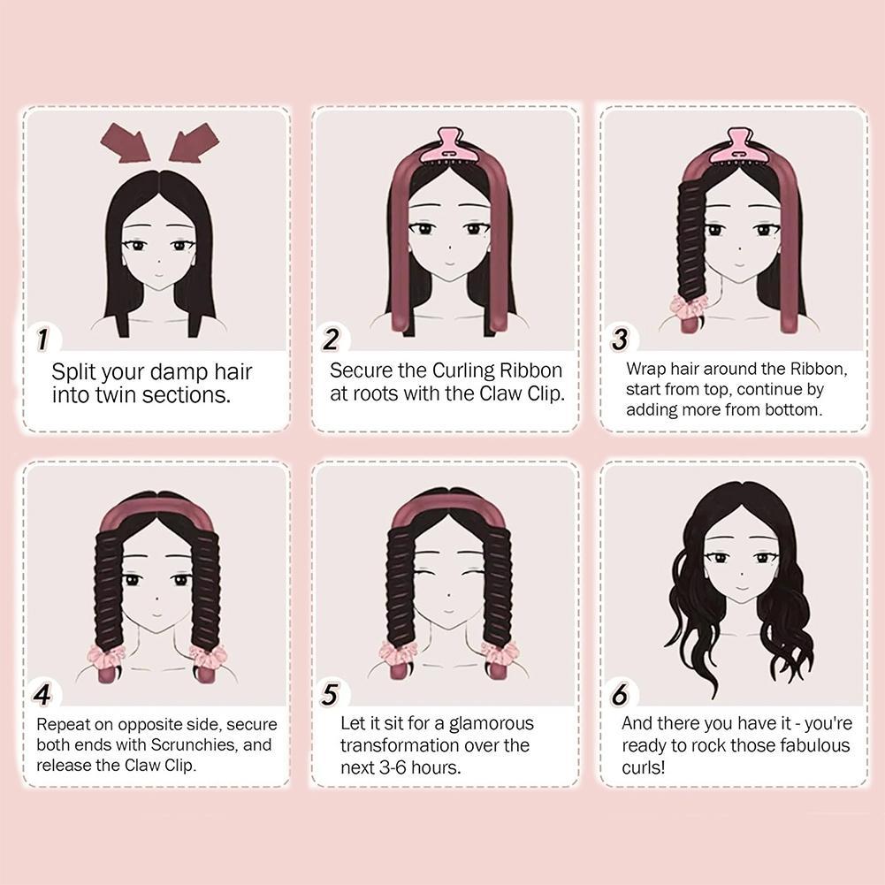 4 Cái / bộ Con Lăn Tóc Không Nhiệt Uốn Thanh Băng Đô Uốn Tóc Curli Tóc Lụa Tóc Con Lăn Lười C9T3