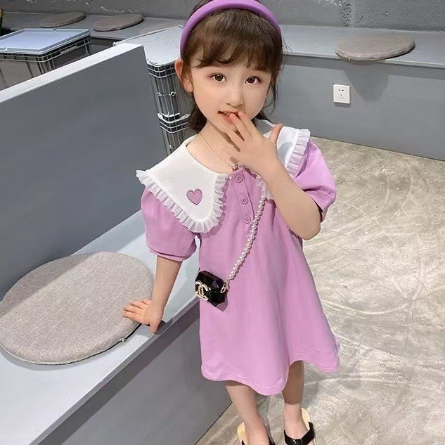 Váy Cha Mẹ-Con Bé Gái Thời Trang Dễ Thương Váy polo Top 80-160 Size 9XPI