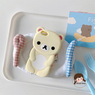 Ốp Điện Thoại Silicon 3D Rilakkuma Hoạt Hình Cho Vivo Y77 Y75 Y72 Y56 Y55 Y55S Y33S Y33T Y30 Y21E Y21S Y21T Y20S Y20A Y20T Y20G Y20i 5G 4G Vỏ Sang Trọng Gấu Dễ Thương Mềm Chống Rơi
