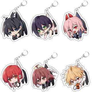 Anime Keychains Chainsaw Man Acrylic Car Keychain Accessories Creative Kawaii Bag Charm Backpack Pendant Keyring Gifts