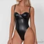 Body Suit Nữ Mùa Hè Spaghetti Strap PU, Dây Đeo Lưng, Phù Hợp Đi Dạo Phố