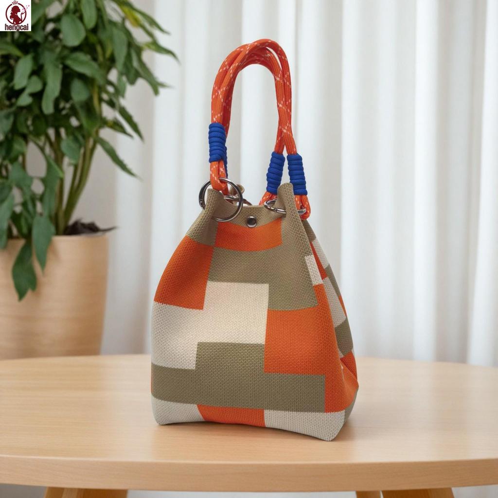 Túi Tote dệt kim nữ Túi xách du lịch cầm tay nhẹ dành cho công việc du lịch ngày lễ