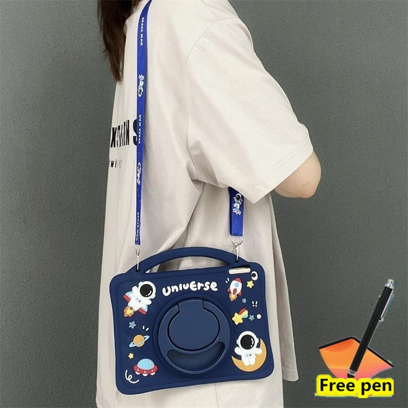 Ốp Lưng Cho Honor Pad X8b 11 Inch 2026 NDL2-W09 LTE 11 2025 11 "2024 X8A Xoay 360 Độ Đứng Keo Mềm Dây Đeo Di Động Phi Hành Gia Máy Tính Bảng Bao