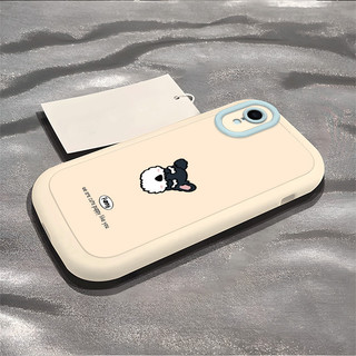 Ốp lưng IPhone 17 16 15 14 13 12 11 Pro Max XRXSMax 78 Plus Dễ thương Cartoon Puppy Couple Puff trường hợp điện thoại