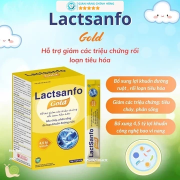 Men vi sinh dạng kem dẻo cao cấp Lactsanfo Gold chứa 4,5 tỷ lợi khuẩn, giảm các triệu chứng do loạn khuẩn đường ruột
