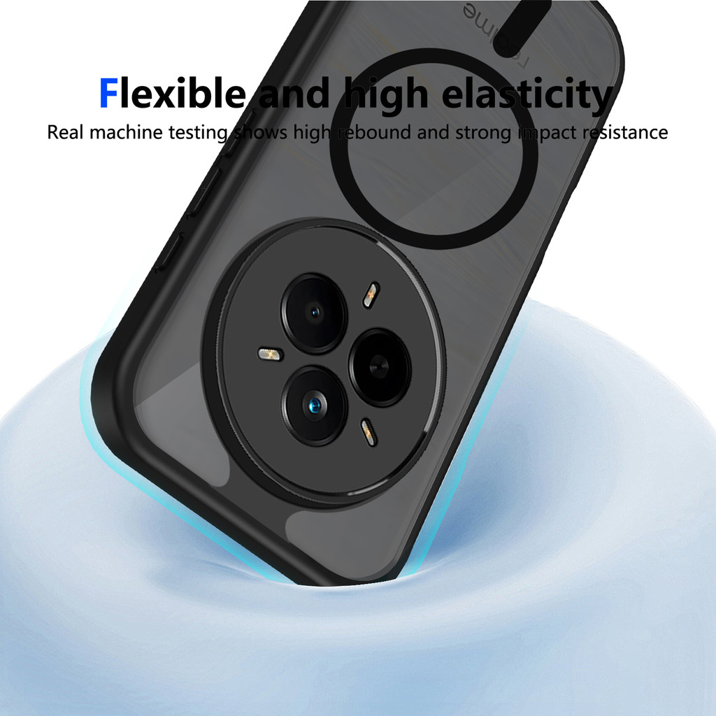 Ốp lưng Realme 14 Pro Plus 5G Vỏ thu hút từ tính màu đen mờ cho Ốp điện thoại Realme 14 Pro 5G
