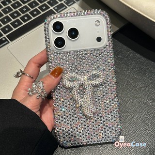 Ốp Nơ 3D Kim Cương Giả Sang Trọng Cho OPPO A98 A97 A96 A95 A94 A93 2020 A93S A92 A80 A79 A78 A77S A77 A76 A74 Vỏ Mềm Lấp Lánh Đơn Giản Handmade