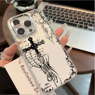 Ốp Lưng Cho Redmi A5 A3 15C 14C 13C 12C 15 14 13 12 9A 13 9T 9 9C Note 10S 9S Cool Dark Gothic Cross Mark Mềm Mạ Ống Kính Kim Loại