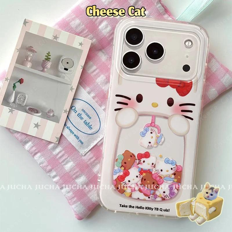 Ốp điện thoại hình con mèo Kitty dễ thương máy Kitty cho iPhone 13 14 15 16 17 Pro Max 6 7 8 Plus XR Xs Max 16E 17 Air
