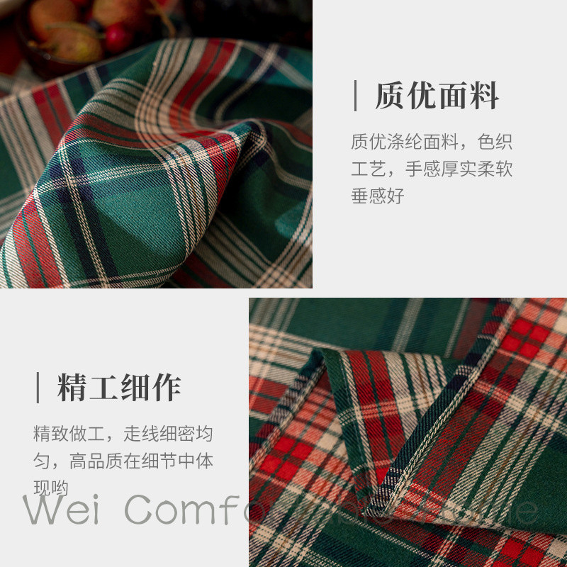 Kẻ Sọc Khăn Trải Bàn Hộ Gia Đình Hình Chữ Nhật Khăn Trải Bàn Phong Cách Retro Cà Phê Vải Trang Trí Giáng Sinh Khăn Trải Bàn Có Thể Tùy Chỉnh