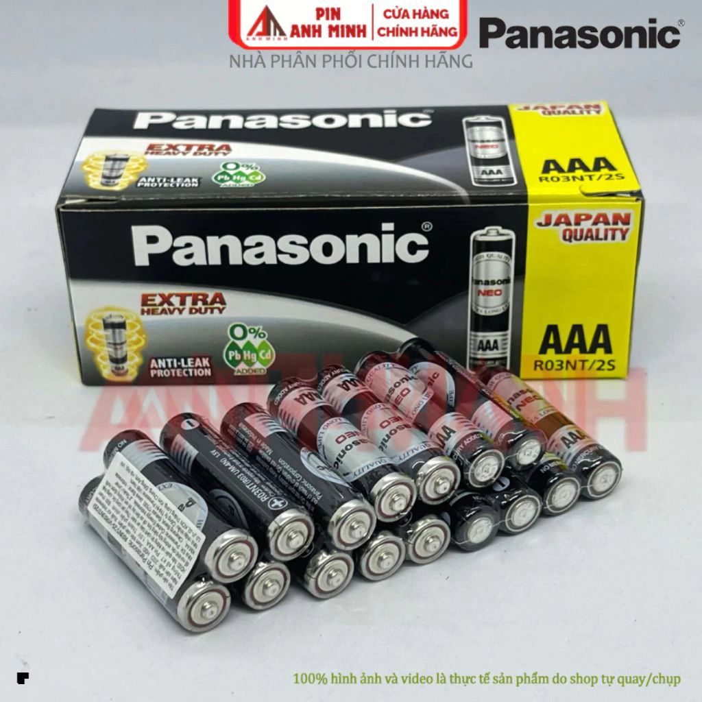 Hộp 60 Viên Pin AAA Panasonic Đũa Đen NEO R03NT-2S hàng Chính Hãng chất lượng cho loại điều khiển