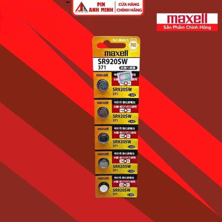 5 Viên Pin Đồng Hồ SR626 / SR621 / SR716 / SR521 / SR616 / SR516 / SR721 / SR920 / SR927 Maxell Chính Hãng