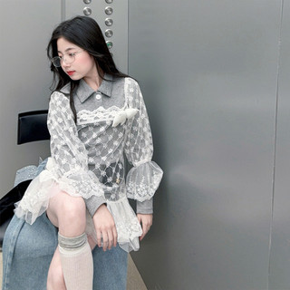 Bộ đồ thường ngày màu trơn cho bé gái 2026 Xuân Thu Phong cách mới Áo thun cổ polo trẻ em + Quần short Bộ đồ hai mảnh