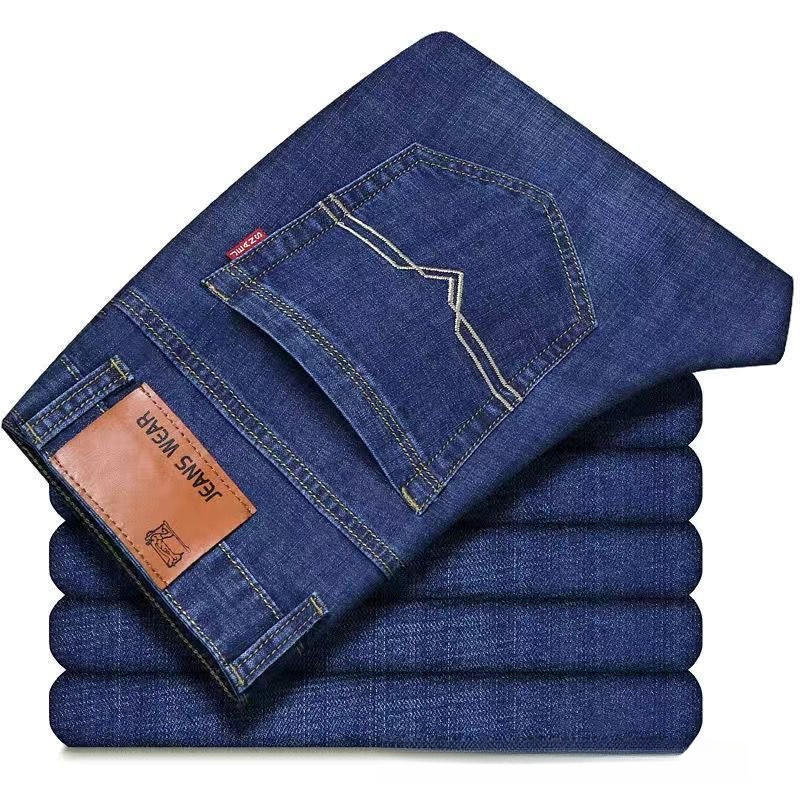 Quần Jean Denim Nam Co Giãn, Ống Thẳng Dáng Rộng, Phù Hợp Thời Trang Mùa Thu