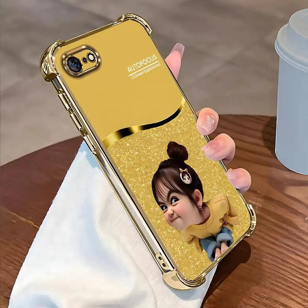 Ốp TPU trong suốt cho iPhone 8 nữ, thiết kế mới, giá hợp lý, bền, chống rơi trượt, hạn chế vân tay