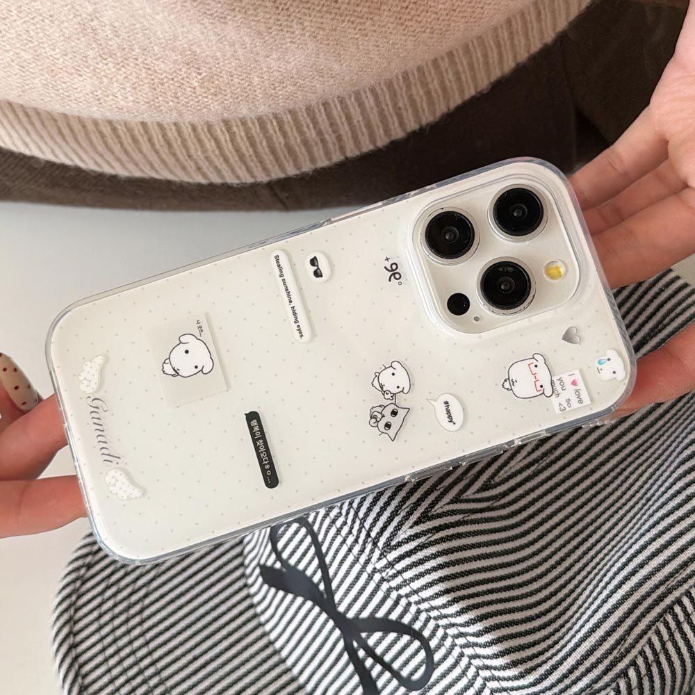 Ốp lưng cứng Tương thích với iPhone 13 14 14Pro 14ProMax 15 15Pro 15ProMax 16 16Pro 16ProMax 17 17Pro 17ProMax Vỏ họa tiết chó Wave Point