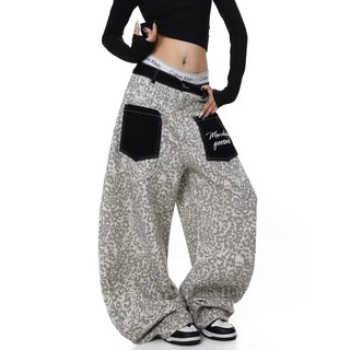 Quần Jeans Nam In Họa Tiết Da Báo Cao Cấp và Trung Tính