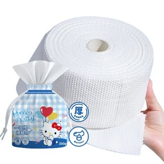 Khăn mặt Hello Kitty màu xanh Gói gia đình Treo túi lớn Một lần Khăn mềm Cotton dày Khăn mặt có thể tháo rời 0323