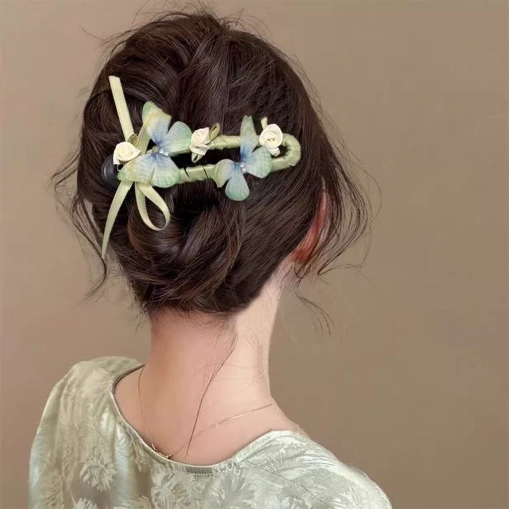 Kẹp Tóc Nơ Hoa Phong Cách Mori Thanh Lịch Cho Nữ