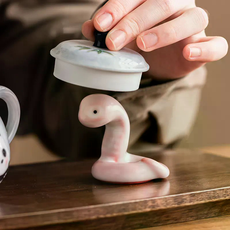 Ru Lò Nhỏ Hồng Rắn Sáng Tạo Thú Cưng Chơi Trang Trí Bàn Trà Sứ Tinh Tế Phụ Kiện Lễ