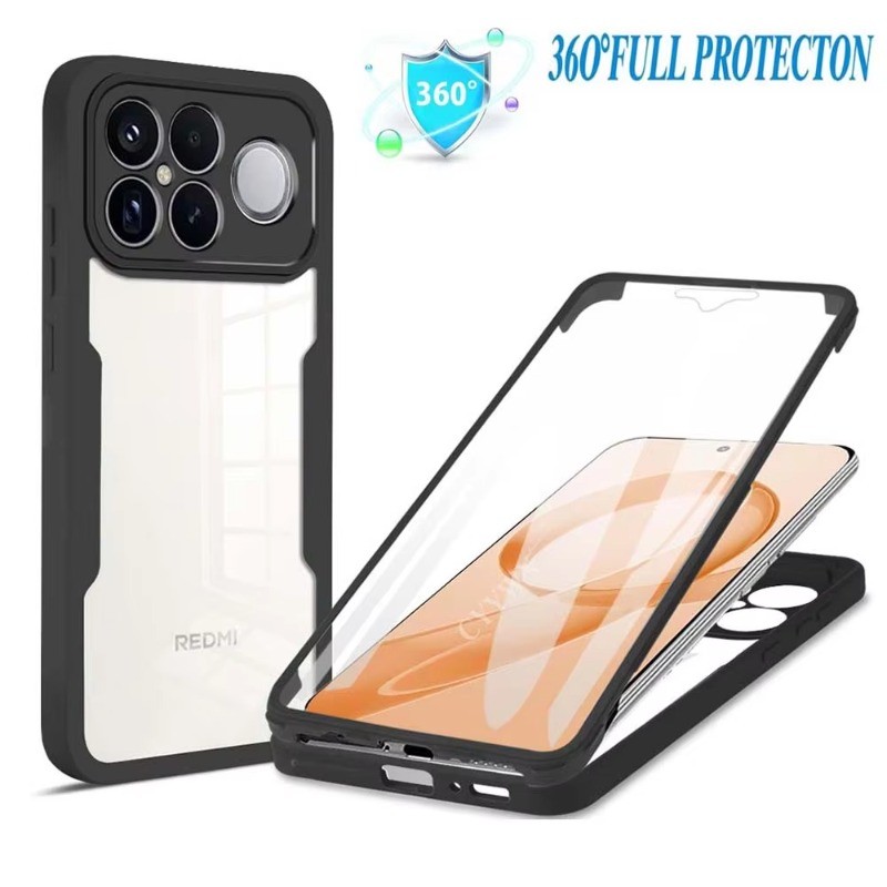 Tương thích cho Redmi K90 Pro Max Redmi K90 Cover 360 độ Vỏ bọc toàn bộ hai mặt Protetcion Vỏ điện thoại mỏng Acrylic mềm