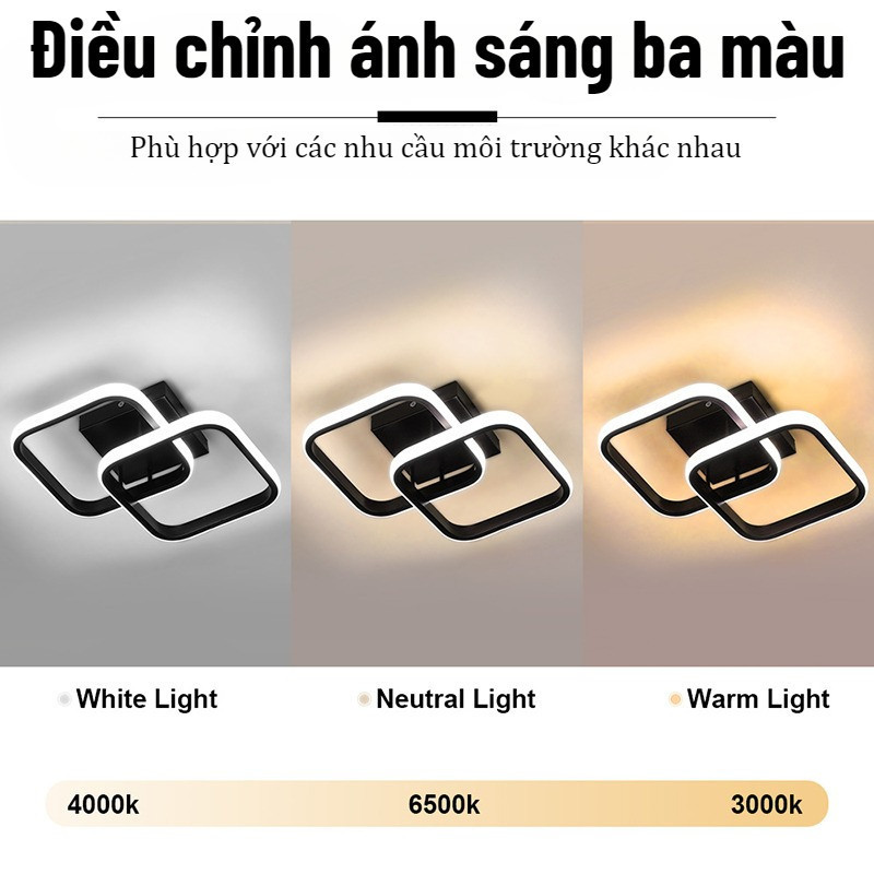 Đèn Trần 3 Màu, Kiểu Dáng độc đáo, đèn Ban Công Kín, đèn Hành Lang, đa Phong Cách, điều Chỉnh 3 Chế độ ánh Sáng