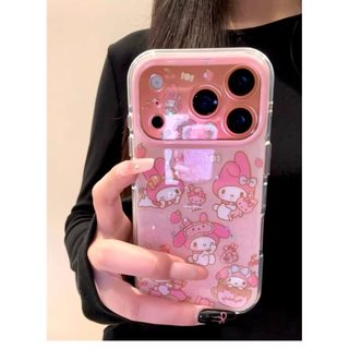 Bảo Vệ Toàn Diện Ống Kính Hoạt Hình Dễ Thương Màu Hồng Giai Điệu Hai Lớp imd Ốp Lưng Điện Thoại iPhone 17Promax 17Pro 15 16 Promax Vỏ Chống Sốc Ngọt Ngào Nữ Tính