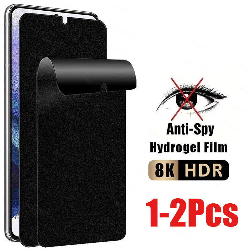 1-2 Chiếc Full Cover Chống Ánh Sáng Xanh Mềm Hydrogel Cho vivo Y78 Y89 Y91 Y95 Y97 Y100 Y100i Y85 Y91c Y91i Y1s Y93 Chống Rơi Chống Gián Điệp Riêng Tư Và Bảo Vệ Màn Hình HD Phim Mờ