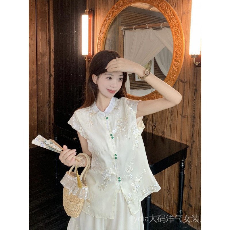 Bộ Đồ Hai Mảnh Mùa Hè, Phong Cách Phương Tây & Trung Hoa Mới, Size Lớn, Chất Lượng Cao, Thoáng Mát