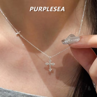 Vòng cổ chữ thập đôi kim cương phong cách vintage sang trọng - Quà tặng hoàn hảo cho ngày đặc biệt