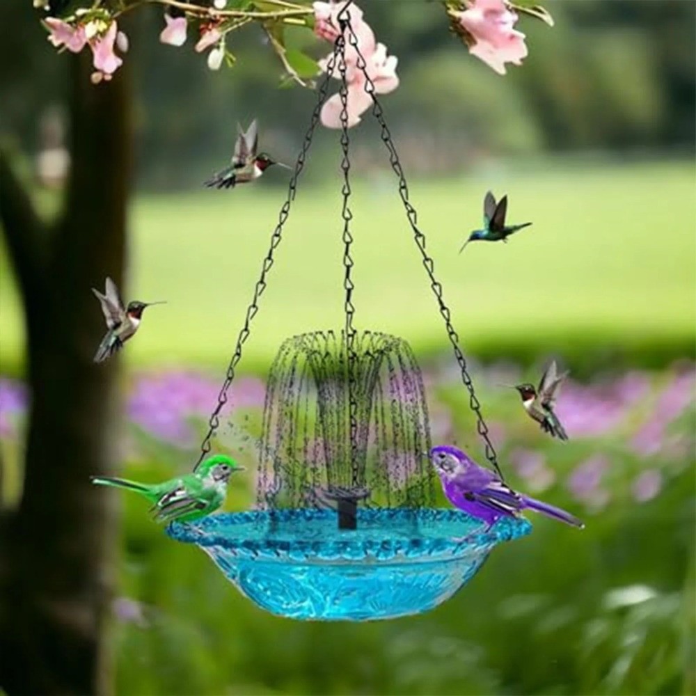 Đài phun nước tắm chim thác nước NORBORTO, Đài phun nước tắm chim treo 3 lớp Cascade, có máy bơm hỗ trợ Bát tắm chim dễ làm sạch Sân vườn