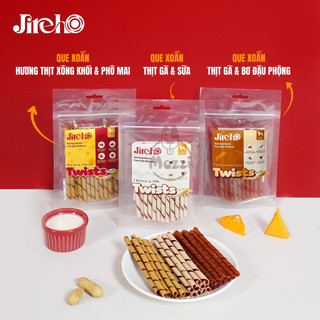 Snack cho chó Jireho Que xoắn 110gr hương gà sữa bơ đậu phộng